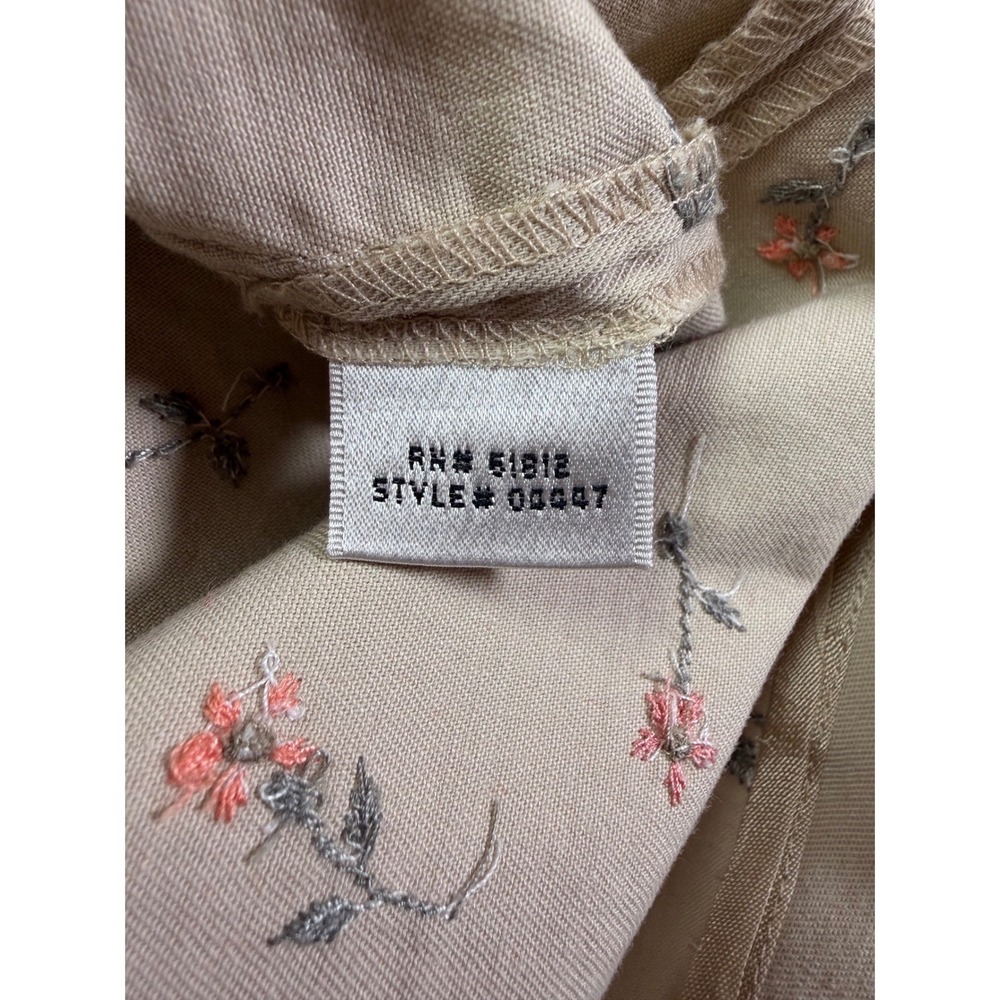 Brooks Brothers Floral Embroidered Cotton Sheath Dress Beige Pink 10 - Picture 8 of 10